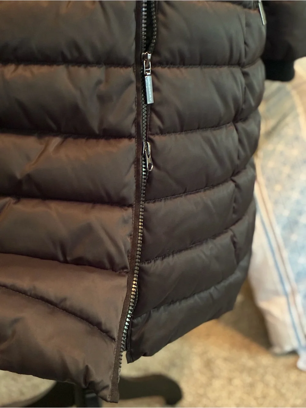 Women's Black Puffer Coat with Oversized Collar and hood